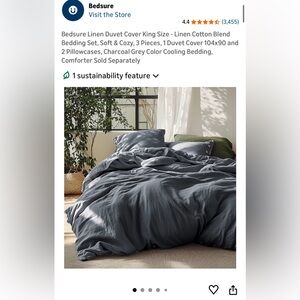 Bedsure Linen/Cotton Blend Queen Duvet Cover